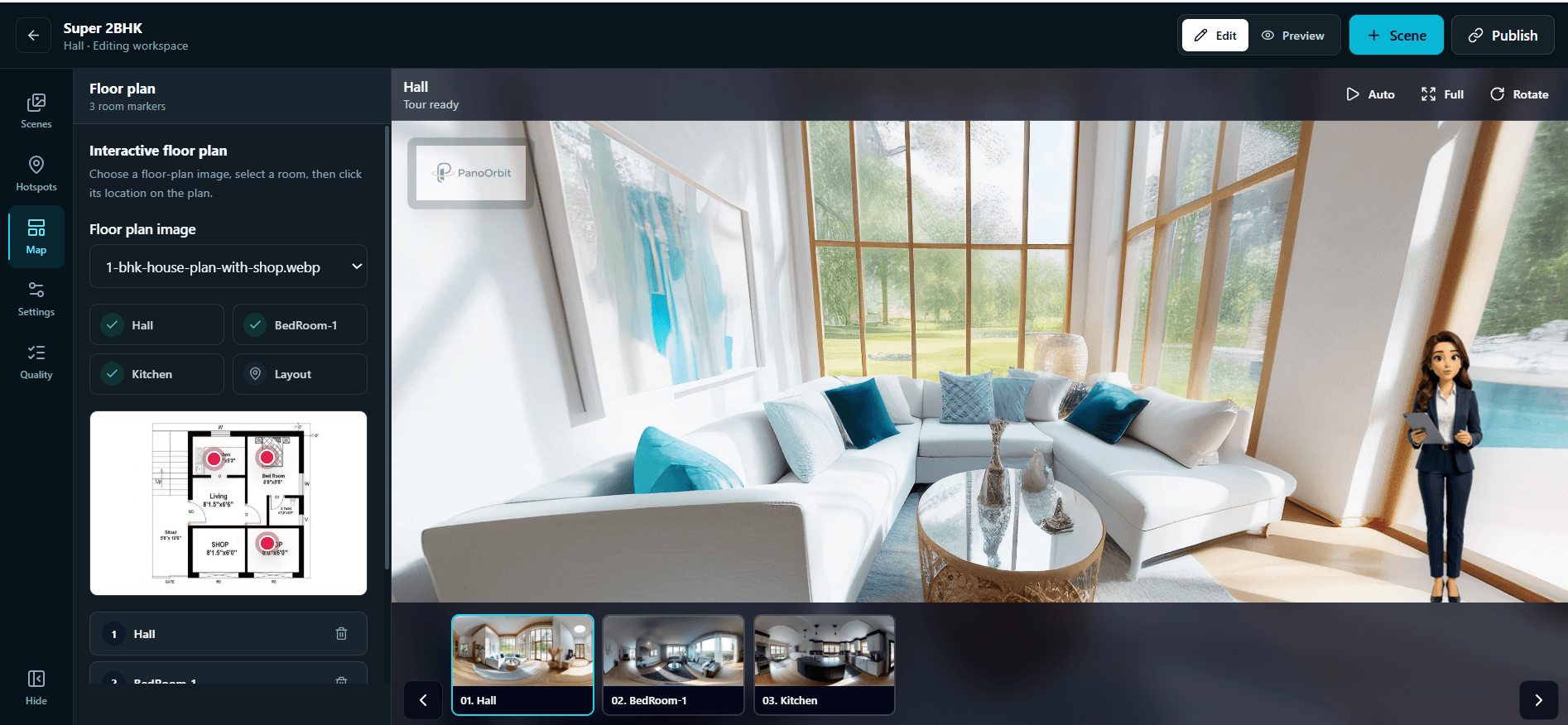 PanoOrbit virtual tour editor